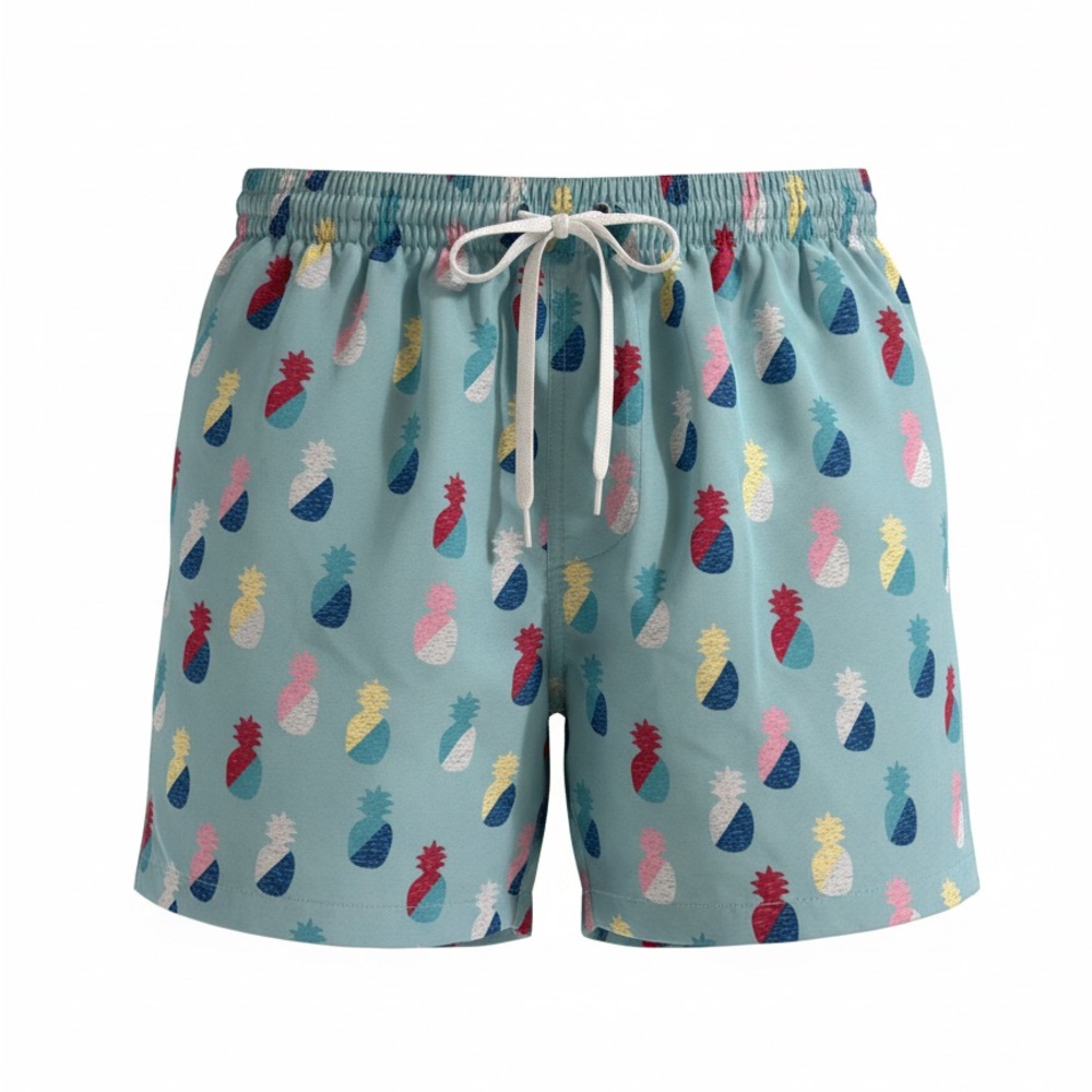 Chubbies Pineapple Print Swim Trunks - Multicolor on Blue